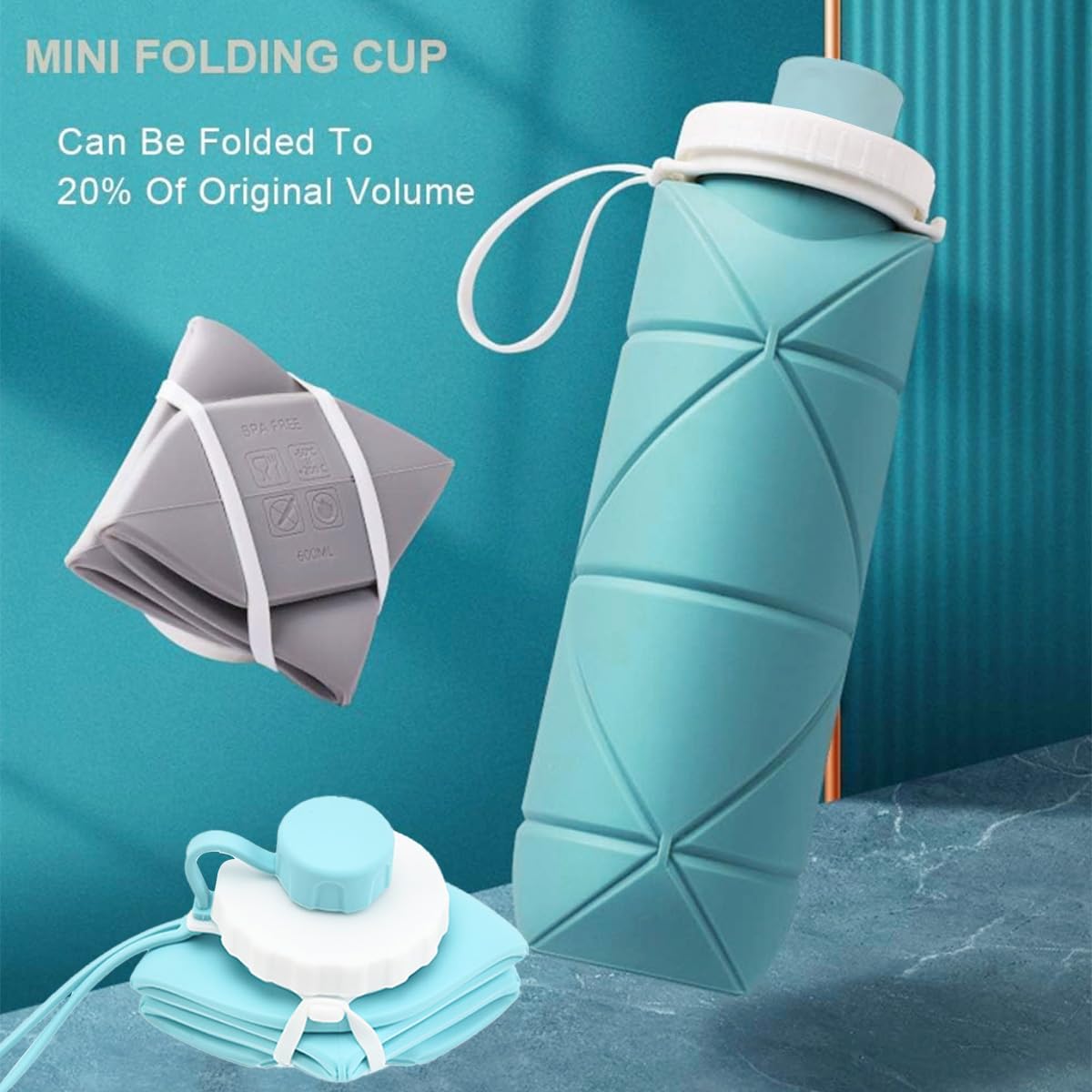 AeroFlex™ Foldable Silicone Water Bottle (600ml)