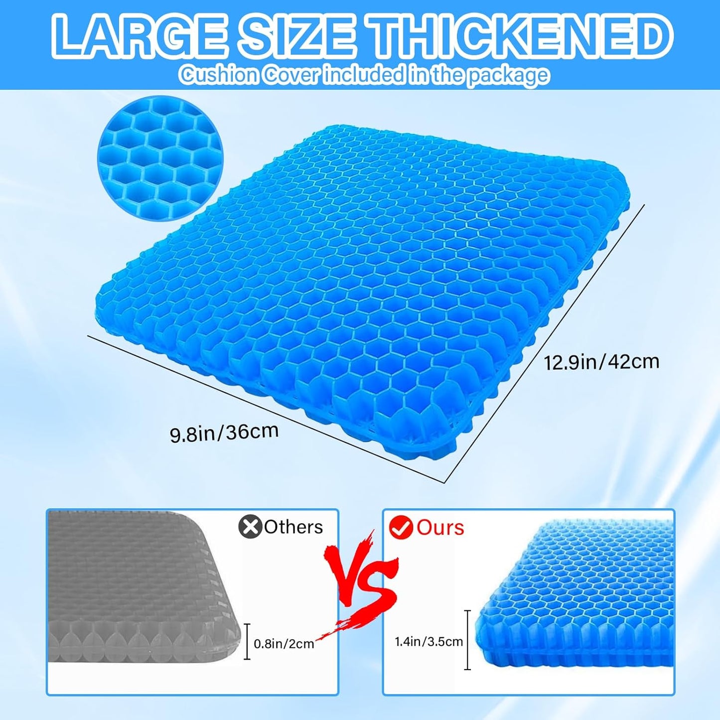 CloudSit™ Ergonomic Honeycomb Gel Cushion
