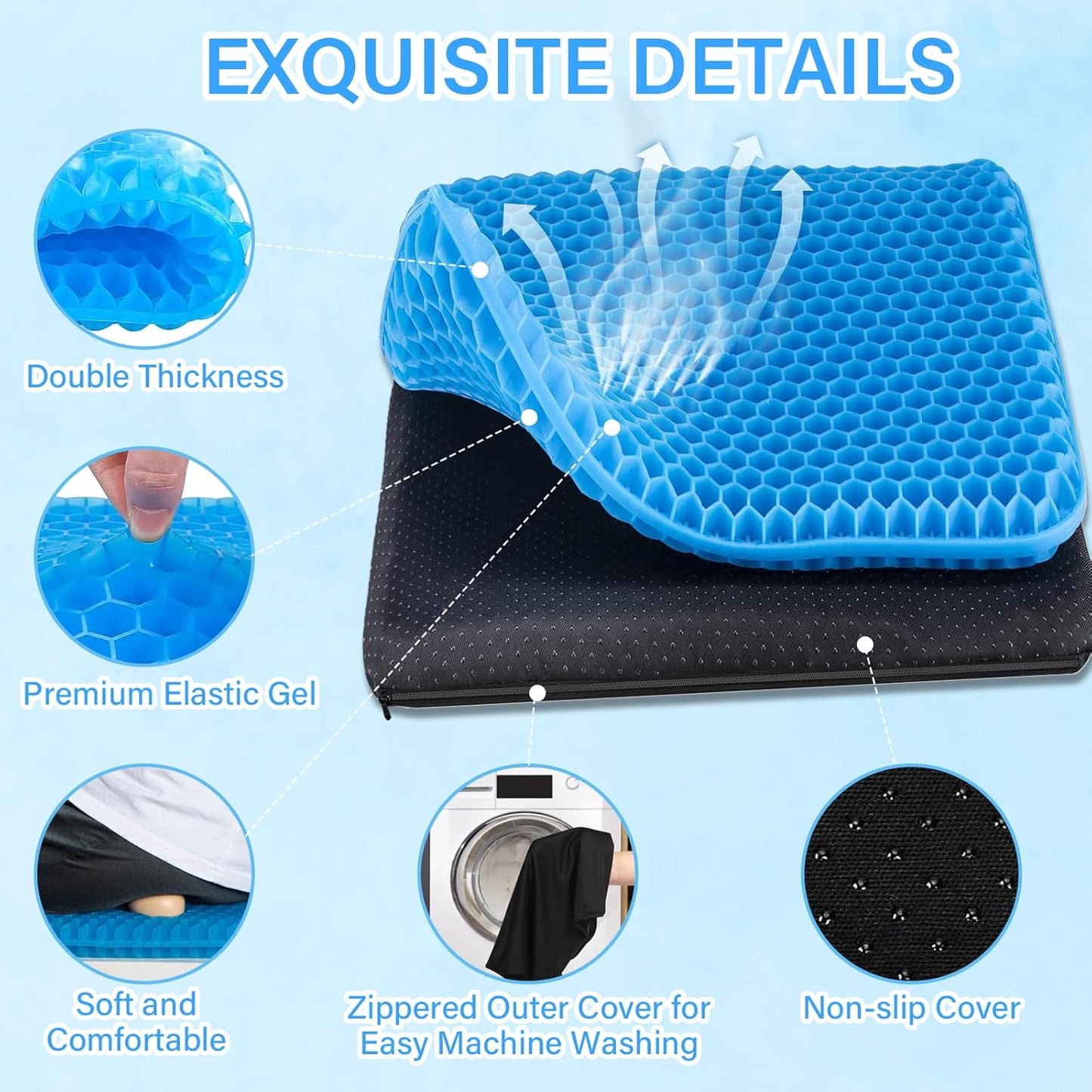 CloudSit™ Ergonomic Honeycomb Gel Cushion