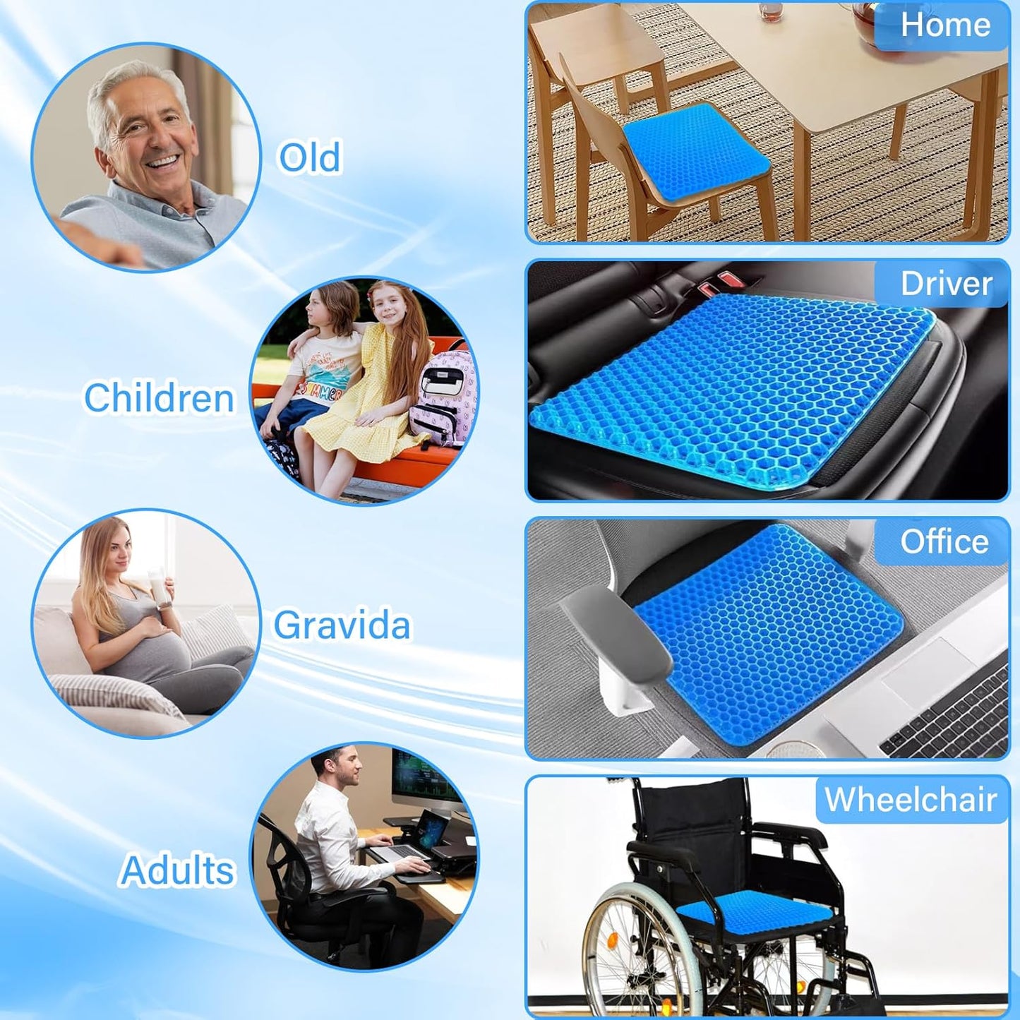 CloudSit™ Ergonomic Honeycomb Gel Cushion