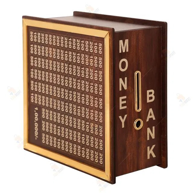 Vintage Handcrafted Wooden Piggy Bank