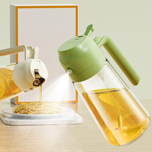 2-in-1 Glass Oil Dispenser & Leak-Proof Spray Bottle (500ml)