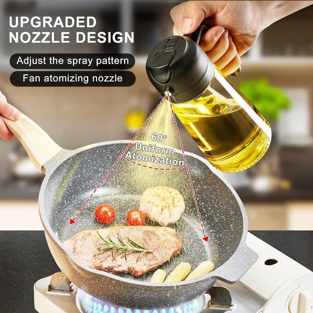 2-in-1 Glass Oil Dispenser & Leak-Proof Spray Bottle (500ml)