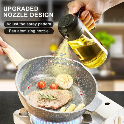 2-in-1 Glass Oil Dispenser & Leak-Proof Spray Bottle (500ml)